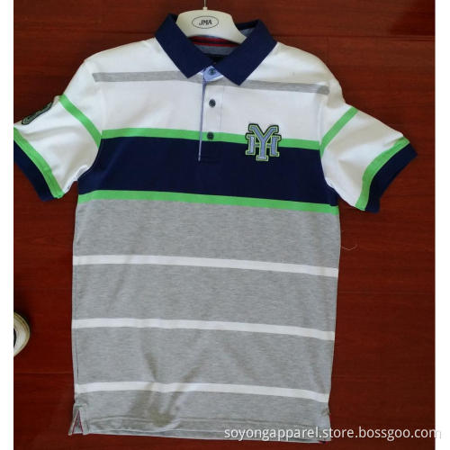 Yarn Dyed Short Sleeve Knitted Polo Shirts